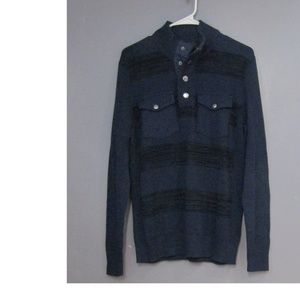 NEW INC Navy Blue Black Military Style Sweater M